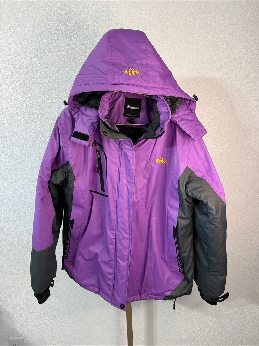 Wantdo Purple and Gray Waterproof Ski Jacket- Size Large